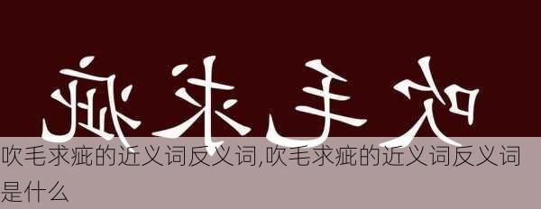 吹毛求疵的近义词反义词,吹毛求疵的近义词反义词是什么