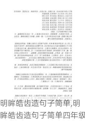 明眸皓齿造句子简单,明眸皓齿造句子简单四年级