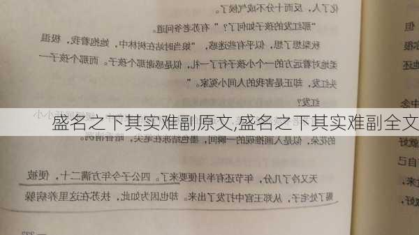 盛名之下其实难副原文,盛名之下其实难副全文