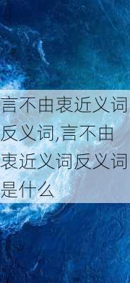 言不由衷近义词反义词,言不由衷近义词反义词是什么