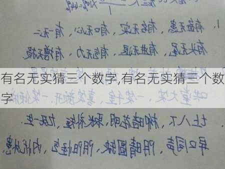 有名无实猜三个数字,有名无实猜三个数字