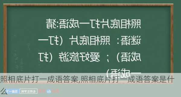 照相底片打一成语答案,照相底片打一成语答案是什么