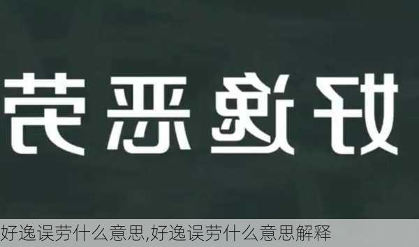 好逸误劳什么意思,好逸误劳什么意思解释