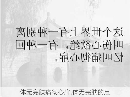 体无完肤痛彻心扉,体无完肤的意