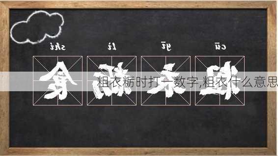 粗衣粝时打一数字,粗衣什么意思