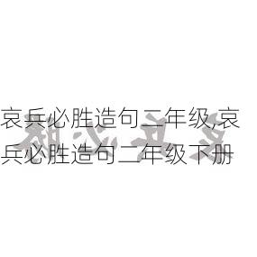 哀兵必胜造句二年级,哀兵必胜造句二年级下册