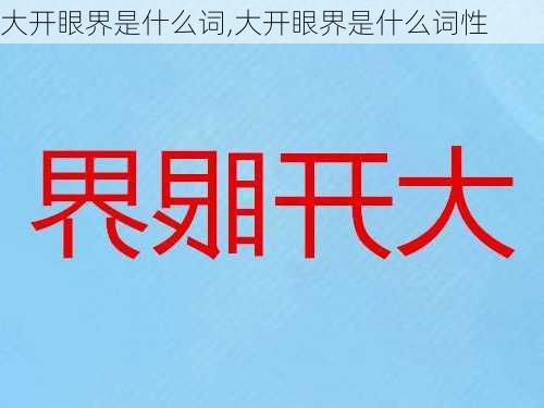 大开眼界是什么词,大开眼界是什么词性