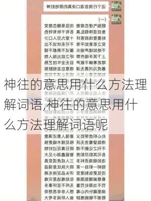 神往的意思用什么方法理解词语,神往的意思用什么方法理解词语呢