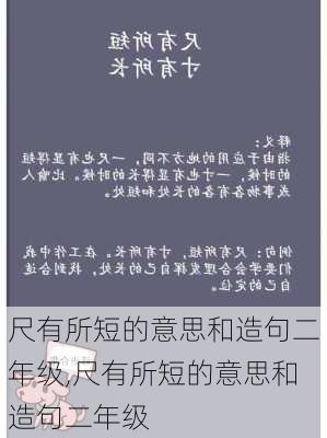 尺有所短的意思和造句二年级,尺有所短的意思和造句二年级