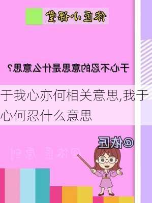 于我心亦何相关意思,我于心何忍什么意思