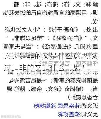 文过是非的文是什么意思,文过是非的文是什么意思?