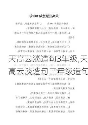 天高云淡造句3年级,天高云淡造句三年级造句