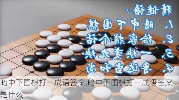 暗中下围棋打一成语答案,暗中下围棋打一成语答案是什么