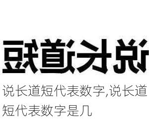 说长道短代表数字,说长道短代表数字是几