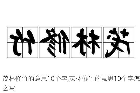 茂林修竹的意思10个字,茂林修竹的意思10个字怎么写