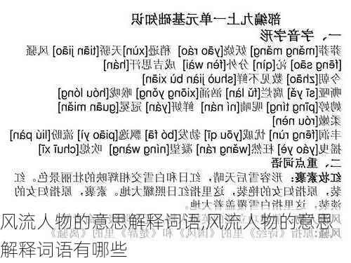 风流人物的意思解释词语,风流人物的意思解释词语有哪些