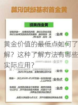 黄金价值的最低点如何了解？这种了解方法有哪些实际应用？