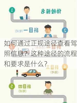 如何通过正规途径查看驾照信息？这种途径的流程和要求是什么？