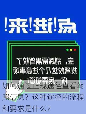 如何通过正规途径查看驾照信息？这种途径的流程和要求是什么？