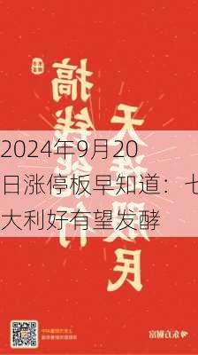 2024年9月20日涨停板早知道：七大利好有望发酵