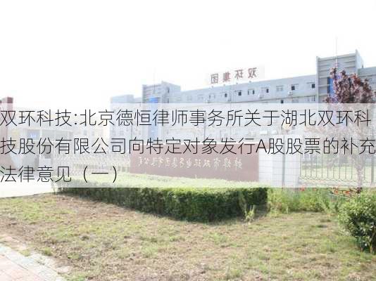 双环科技:北京德恒律师事务所关于湖北双环科技股份有限公司向特定对象发行A股股票的补充法律意见（一）