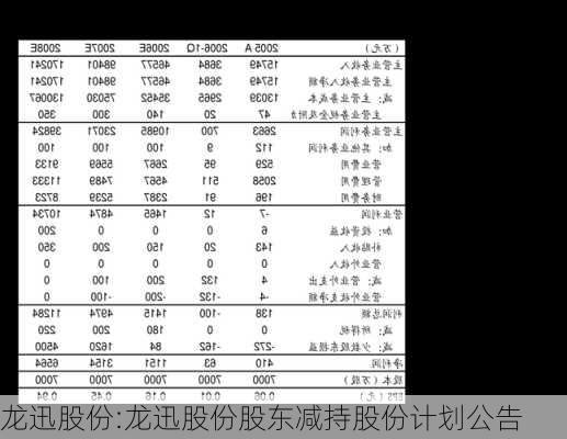 龙迅股份:龙迅股份股东减持股份计划公告