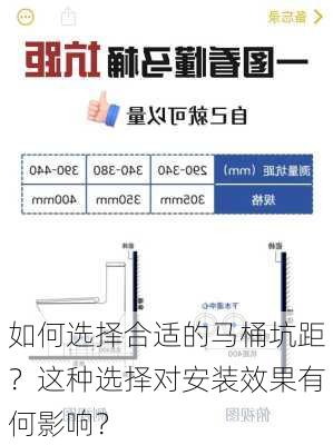 如何选择合适的马桶坑距？这种选择对安装效果有何影响？