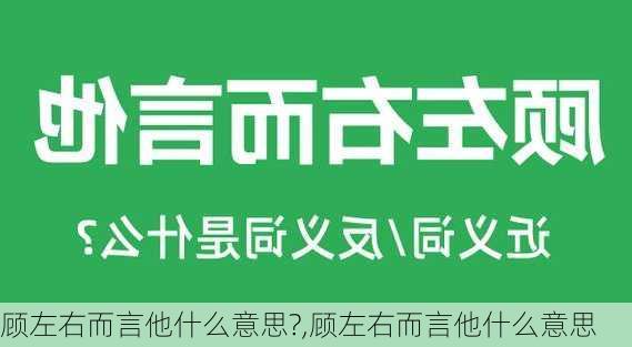 顾左右而言他什么意思?,顾左右而言他什么意思