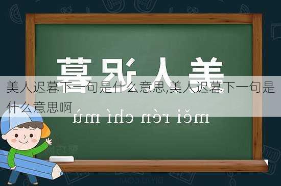 美人迟暮下一句是什么意思,美人迟暮下一句是什么意思啊