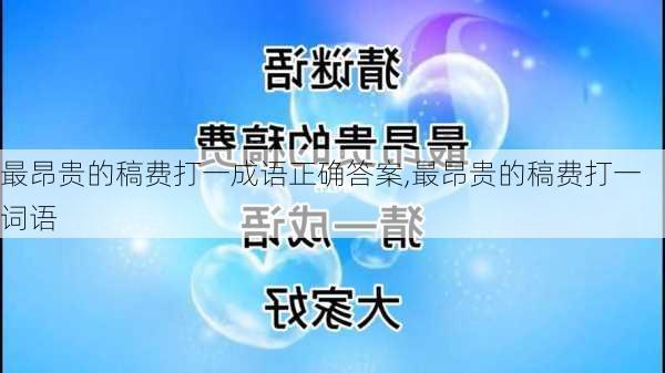 最昂贵的稿费打一成语正确答案,最昂贵的稿费打一词语