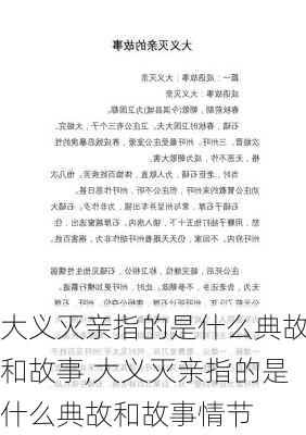 大义灭亲指的是什么典故和故事,大义灭亲指的是什么典故和故事情节