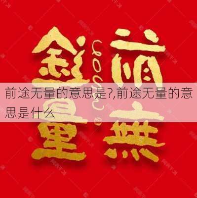 前途无量的意思是?,前途无量的意思是什么