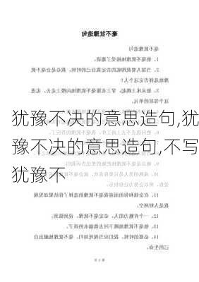 犹豫不决的意思造句,犹豫不决的意思造句,不写犹豫不