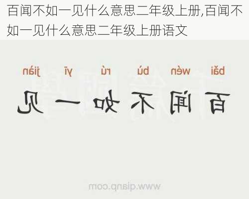 百闻不如一见什么意思二年级上册,百闻不如一见什么意思二年级上册语文