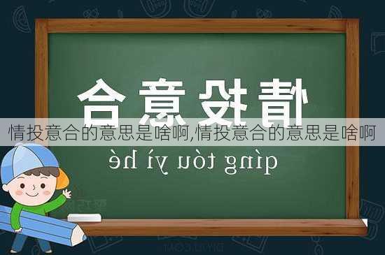 情投意合的意思是啥啊,情投意合的意思是啥啊