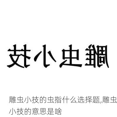 雕虫小技的虫指什么选择题,雕虫小技的意思是啥