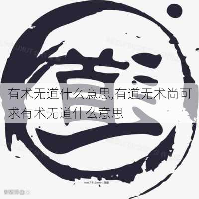 有术无道什么意思,有道无术尚可求有术无道什么意思