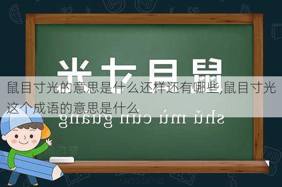 鼠目寸光的意思是什么还样还有哪些,鼠目寸光这个成语的意思是什么