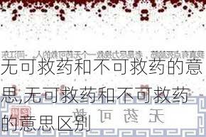 无可救药和不可救药的意思,无可救药和不可救药的意思区别