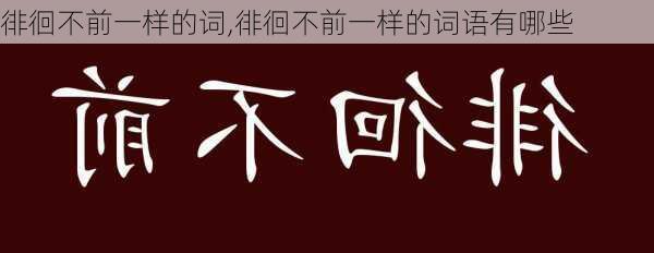 徘徊不前一样的词,徘徊不前一样的词语有哪些