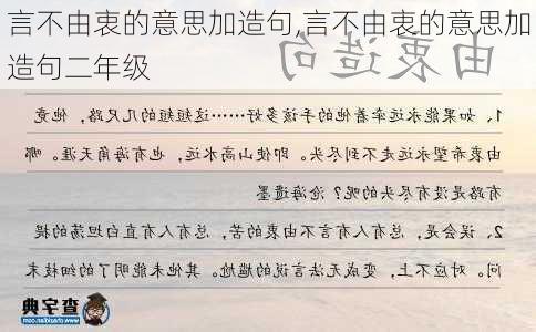 言不由衷的意思加造句,言不由衷的意思加造句二年级