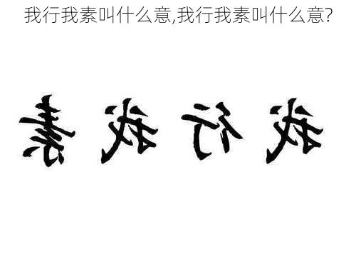 我行我素叫什么意,我行我素叫什么意?