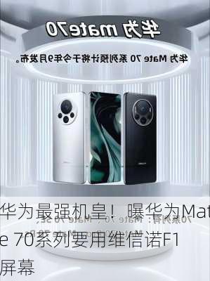 华为最强机皇！曝华为Mate 70系列要用维信诺F1屏幕