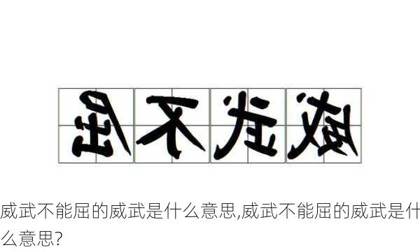 威武不能屈的威武是什么意思,威武不能屈的威武是什么意思?