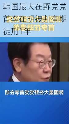 韩国最大在野党党首李在明被判有期徒刑1年