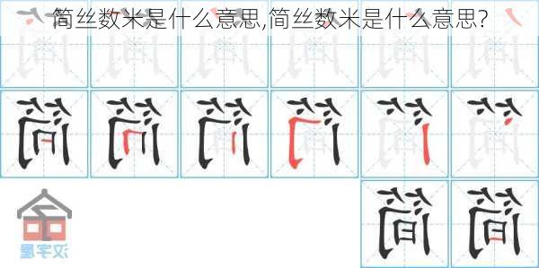 简丝数米是什么意思,简丝数米是什么意思?