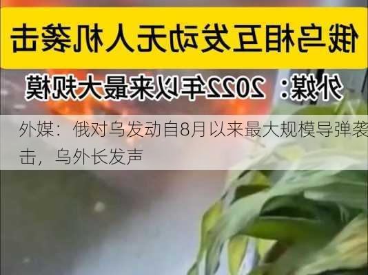 外媒：俄对乌发动自8月以来最大规模导弹袭击，乌外长发声