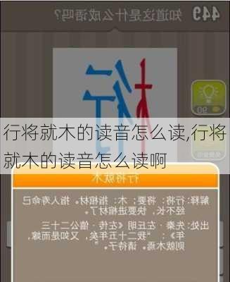 行将就木的读音怎么读,行将就木的读音怎么读啊