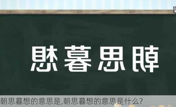 朝思暮想的意思是,朝思暮想的意思是什么?