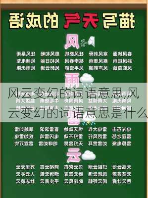 风云变幻的词语意思,风云变幻的词语意思是什么